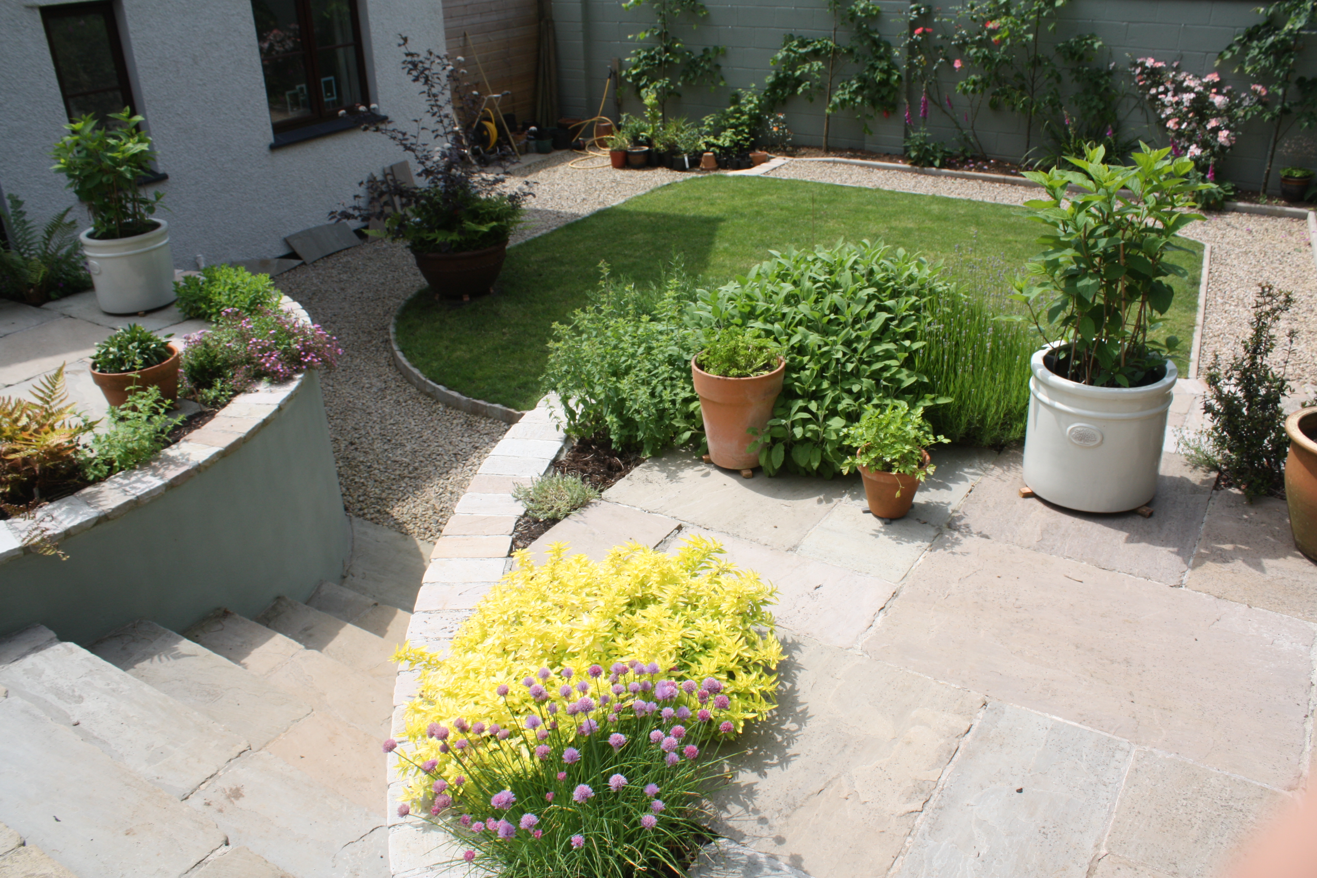 View of memorial garden and wild flowers